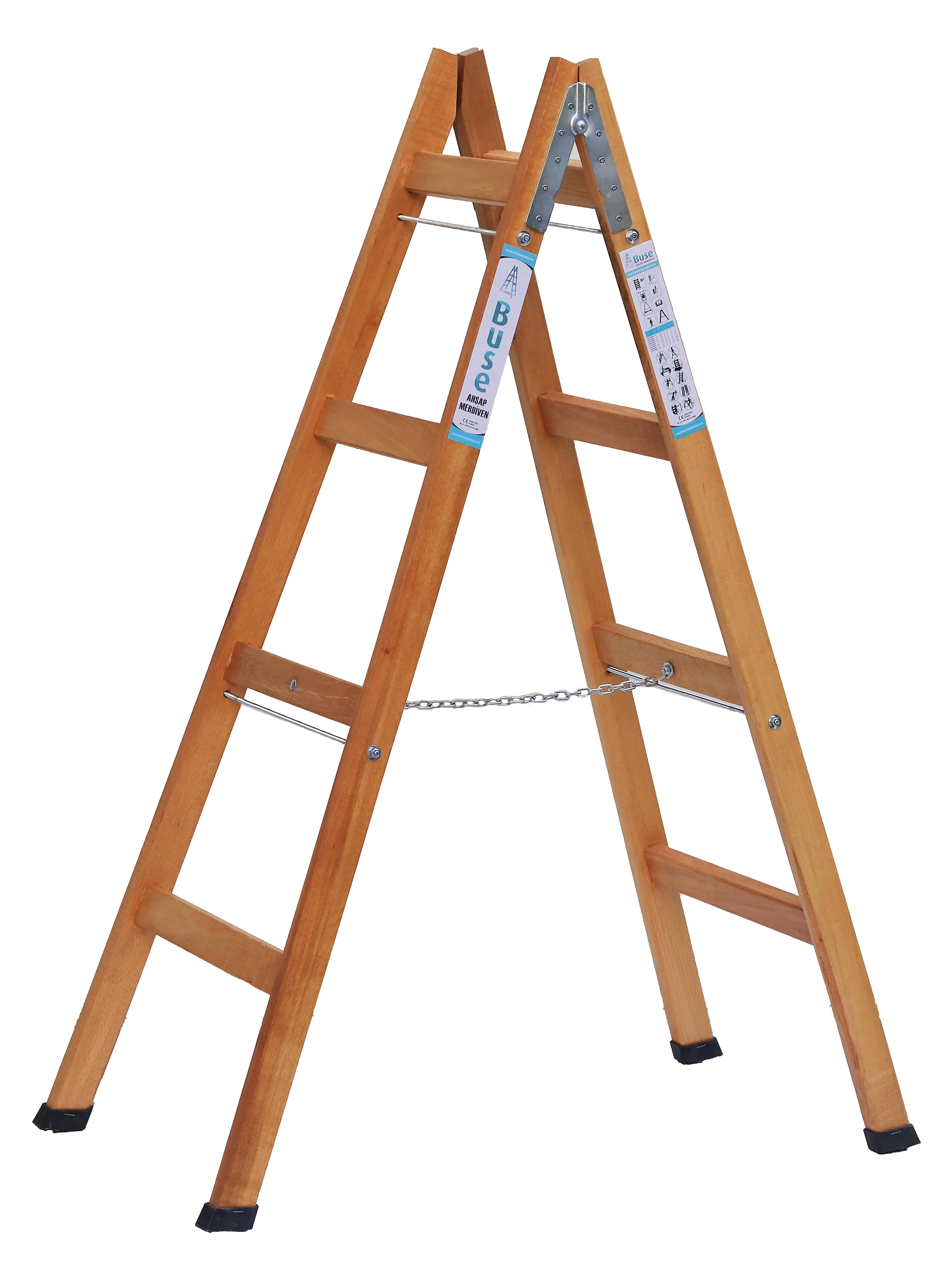 4 Basamak A Tipi Ahşap Merdiven 140 CM